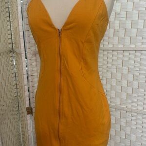 Haute Monde Orange Dress with Zipper